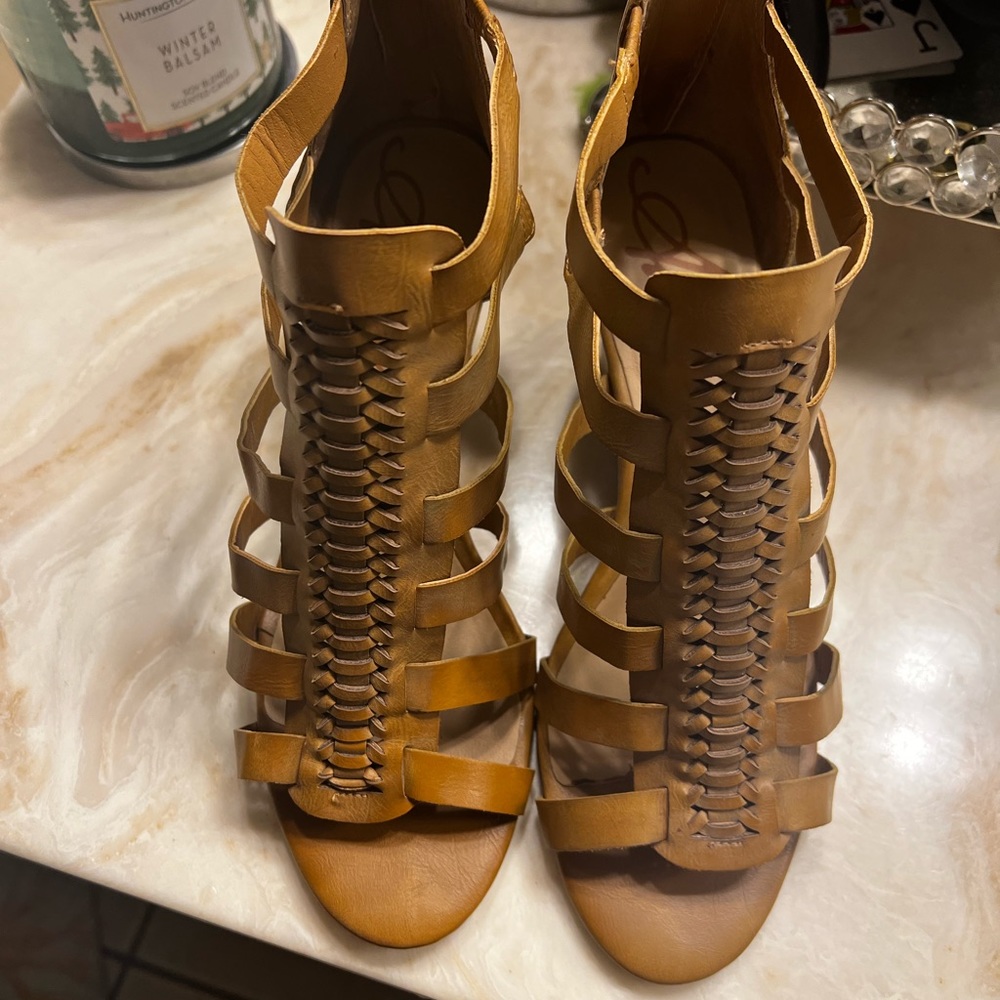 Amelia Vegan Leather Gladiator Wedges